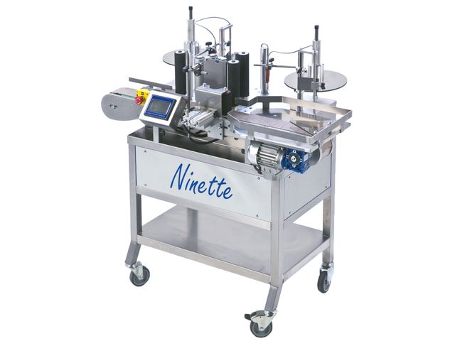 Halbautomatische Etikettiermaschine für zylinderförmige Produkte - Modell Ninette Auto