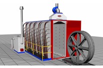 Mehrphasige waschzelle mit wagen
