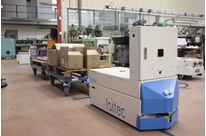 AGV (automated guided vehicle) oder  Fahrerloses Transportfahrzeug (FTF)