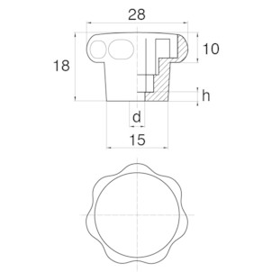 Sterngriff-Plastimont-Körper CO 280 - produit présenté par BÜLTE PLASTIQUES