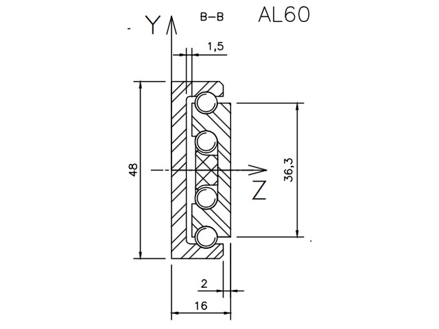 Linearführungen Aluminim D48