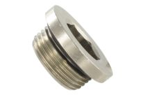 Vernickelte Messingstopfen mit montierter Dichtung für Druckluft, Wasser und Öl