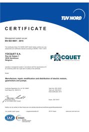 ISO9001:2015-Zertifizierung FOCQUET