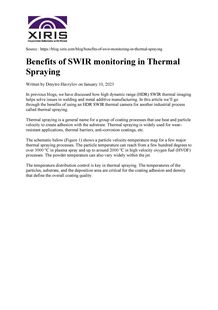 SWIR-Thermografiekamera für thermisches Spritzen