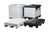 Faltbarer Großbehälter Mega-Pack 1200 grau-schwarz 1200 x 800 x 900 mm