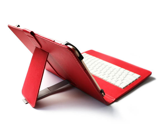 Universal Tablet-Schutzhülle mit micro-USB Tastatur - für 9-11&quot; Tablets - Rot