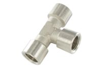 Gleiches T-Stück, zylindrisches Innengewinde aus vernickeltem Messing