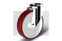 Räder mit Edelstahl-Schwenkgabeln Rockplast® 96 Shore : Serie DS RI