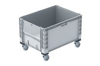 Großbehälter mit Kufen, Rädern und Füßen 800 x 600 x 420 mm : EURO-NORM basicline plus