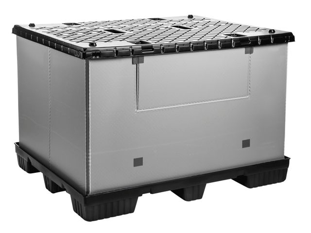 Faltbarer Grossbehaelter Mega-Pack 1500 grau-schwarz 