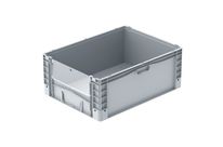 Großbehälter mit Entnahmeklappe 800 x 600 x 320 mm : EURO-NORM basicline plus