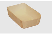 Rechteckige, tiefgeklebte Holzschale geeignet für Desserts, Gemüse, Käse, Fleisch, Fertiggerichte, Meeresprodukte, Aufläufe, Nudeln…