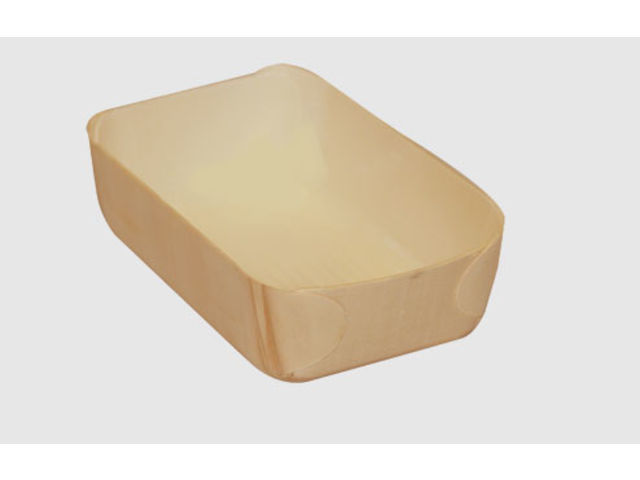 Rechteckige, tiefgeklebte Holzschale geeignet für Desserts, Gemüse, Käse, Fleisch, Fertiggerichte, Meeresprodukte, Aufläufe, Nudeln…