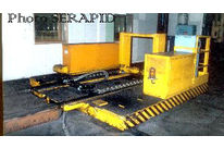 Schienengebundener Wagen mit einfacher Plattform, durch Fahrer gesteuert