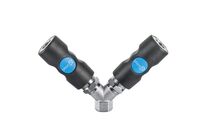 Fester Verteiler mit zylindrischem Innengewinde und 2 Kupplungen