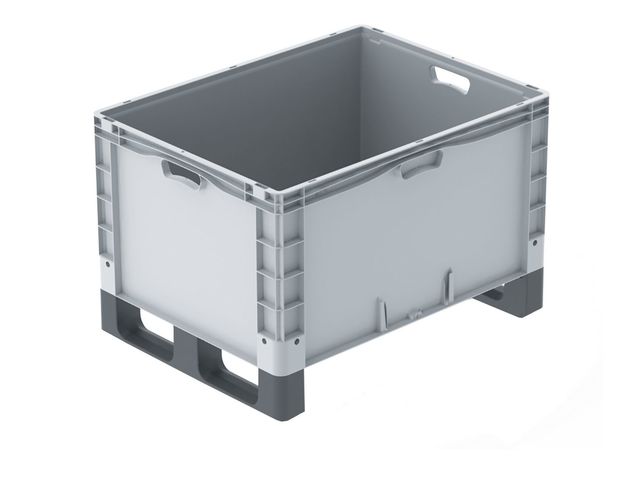 Großbehälter mit Kufen, Rädern und Füßen 800 x 600 x 420 mm : : EURO-NORM BASICLINE PLUS