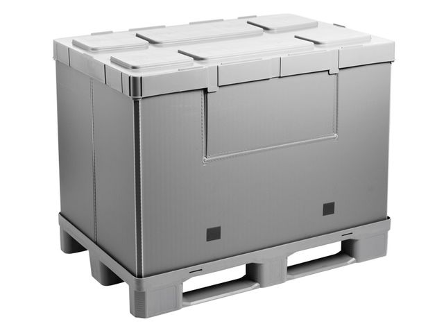 Faltbarer Grossbehaelter Mega-Pack Hybox 1200 grau 1200 x 800 x 940 mm