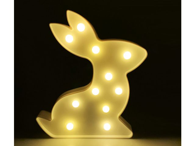 Dekorative Lampe, Kaninchen LED Dekoleuchte, Weiß 