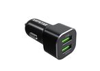 KFZ-USB-Ladegerät 12-24 V mit QC 3.0 – zweifacher USB-Anschluss – in Schwarz 