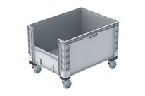 Großbehälter mit Kufen, Rädern und Füßen 800 x 600 x 420 mm : EURO-NORM basicline plus