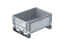 Großbehälter mit Kufen, Rädern und Füßen 800 x 600 x 320 mm : EURO-NORM BASICLINE PLUS