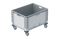 Großbehälter mit Kufen, Rädern und Füßen 800 x 600 x 420 mm  : EURO-NORM basicline plus