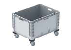Großbehälter mit Kufen, Rädern und Füßen 800 x 600 x 420 mm  : EURO-NORM basicline plus