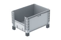 Großbehälter mit Kufen, Rädern und Füßen 800 x 600 x 420 mm : EURO-NORM basicline plus