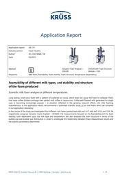 Foamability of different milk types, and stability and structure of the foam produced