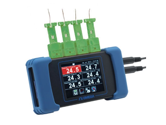 6-kanaliger Handheld-Datenlogger für Temperaturen mit Touchscreen