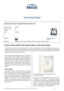 Custom-made models: from contact angle to surface free energy