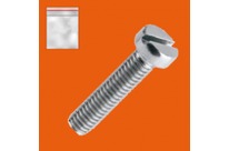 Metallschrauben : Zylinderschrauben - Zylinderschraube mit Schlitz DIN 84 - Beutel mit 25 Zylinderschrauben Stahl Weiß verzinkt