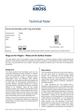 Rings are for Fingers – Plates are for Surface Tension