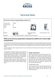 With care to accuracy: preparations and general conditions for contact angle measurements