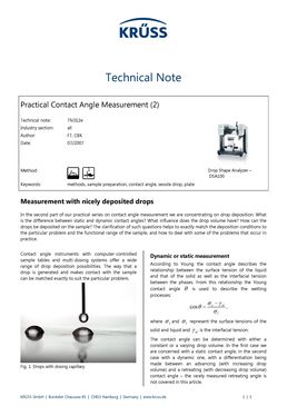 Measurement with nicely deposited drops