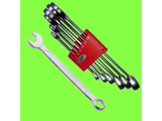 Wiha : WIHA Clés Plates - Clés Mixtes Chromées - Jeu de Clés Mixtes Chromées 6 pièces (8 à 18)