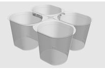 Siegelfähige Verpackung mit 4 Kammern für Joghurt, Frischkäse, Fertiggerichte, Kuchen…