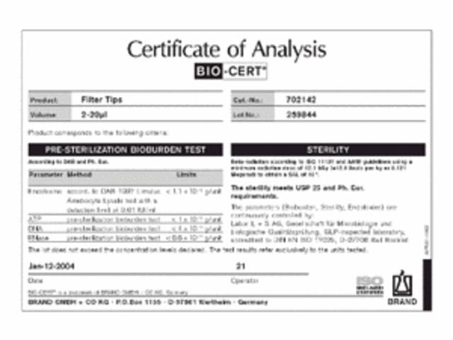 BIO-CERT® Steril