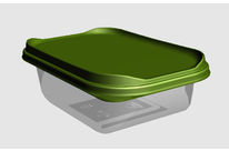 Rechteckige, eingespritzte  Kunststoffschale (siegelfähig)  für Fleisch, Fertiggerichte, Tiefkühlprodukte, Eisprodukte…