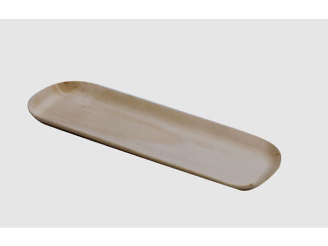 Längliche, tiefgezogene Holzschale für Käse, Schokolade, Hefegebäck, Pökelware, Fertiggerichte, Fische…