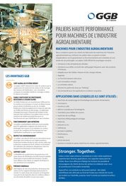 GGB Sell Sheet - Gleitlager für die Lebensmittel- und Getränkeindustrie