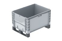 Großbehälter mit Kufen, Rädern und Füßen 800 x 600 x 420 mm : EURO-NORM basicline plus