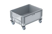 Großbehälter mit Kufen, Rädern und Füßen 800 x 600 x 320 mm : EURO-NORM basicline plus