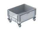 Großbehälter mit Kufen, Rädern und Füßen 800 x 600 x 320 mm : EURO-NORM basicline plus