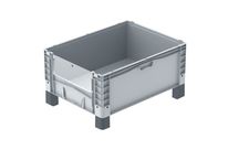 Großbehälter mit Kufen, Rädern und Füßen 800 x 600 x 320 mm : EURO-NORM basicline plus
