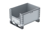 Großbehälter mit Kufen, Rädern und Füßen 800 x 600 x 420 mm : EURO-NORM basicline plus