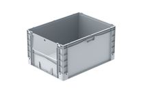 Großbehälter mit Entnahmeklappe 800 x 600 x 420 mm : EURO-NORM BASICLINE PLUS