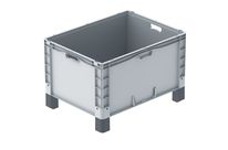 Großbehälter mit Kufen, Rädern und Füßen 800 x 600 x 420 mm : EURO-NORM basicline plus