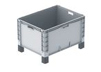 Großbehälter mit Kufen, Rädern und Füßen 800 x 600 x 420 mm : EURO-NORM basicline plus