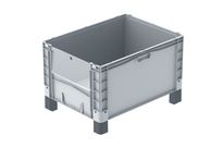 Großbehälter mit Kufen, Rädern und Füßen 800 x 600 x 420 mm : EURO-NORM basicline plus
